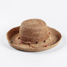Load image into Gallery viewer, Straw beach hat

