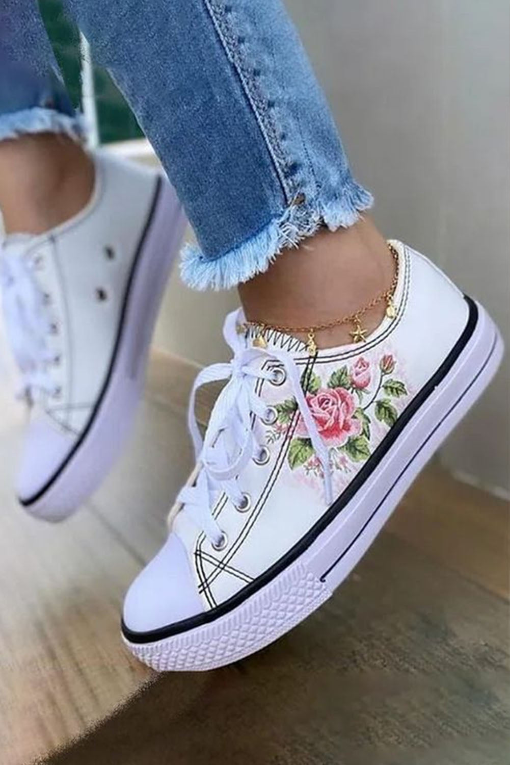 Rose Canvas Upper Sneakers