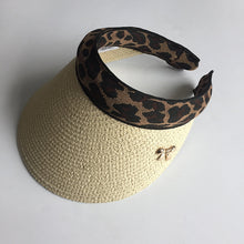 Ladda upp bild till gallerivisning, Women Hats - Beach Vacation Woman&#39;s Sun Hats - Leopard Bowknot Hand Made Straw Female Summer Cap
