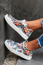 Load image into Gallery viewer, Multicolor Aztec Pattern Lace-up Sneakers
