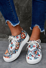 Load image into Gallery viewer, Multicolor Aztec Pattern Lace-up Sneakers
