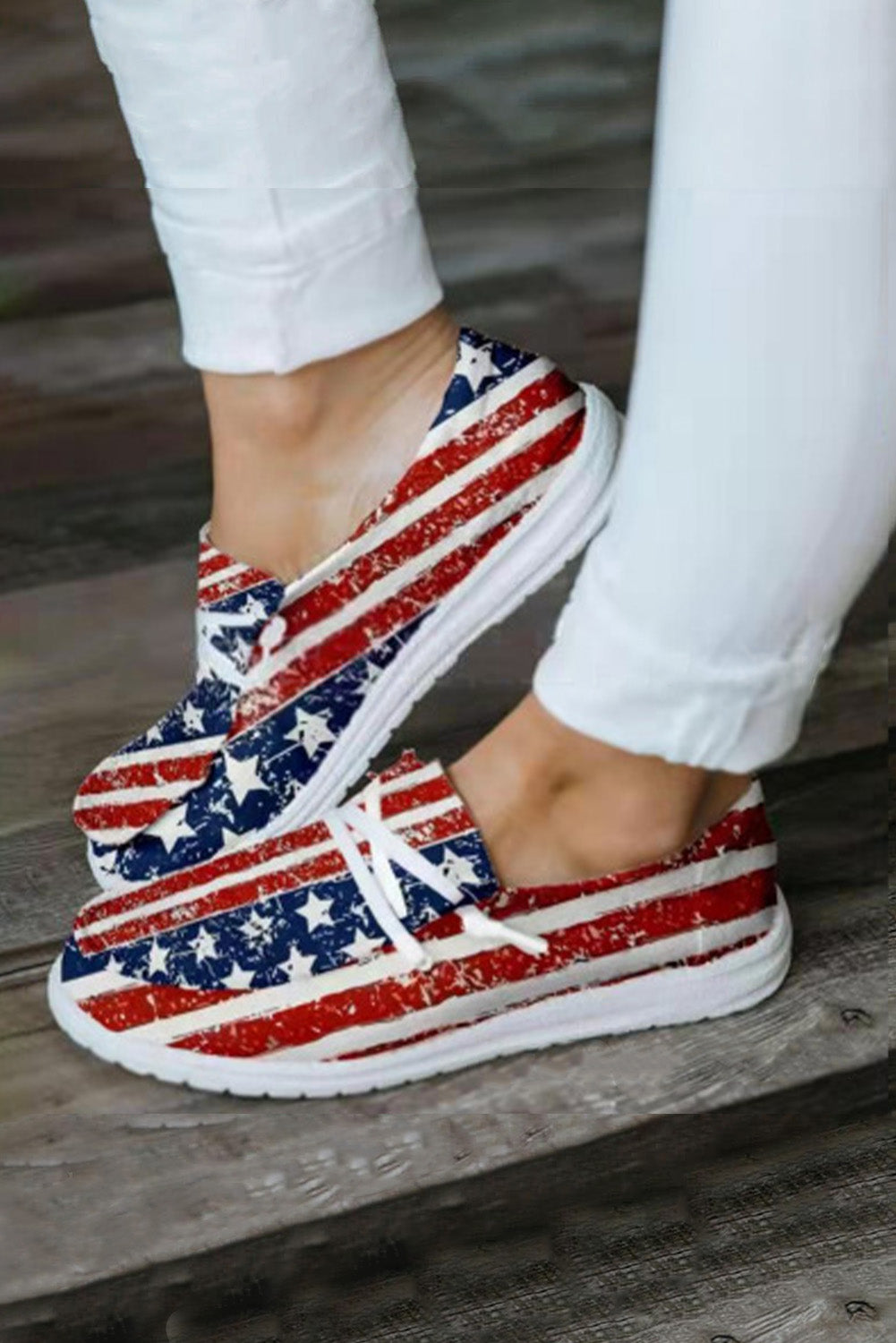 Independence Leopard Print Station Flag Colorblock Casual Shoes