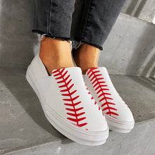 Load image into Gallery viewer, Baseball Color Block Slip On Flat Shoes
