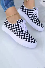 Load image into Gallery viewer, Racing Checkered Flag Plaid Flat Shoes
