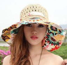 Load image into Gallery viewer, Fashion Hollow Printed Straw Hat
