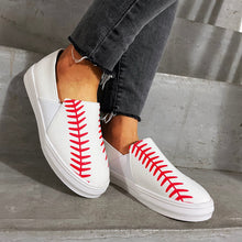 Load image into Gallery viewer, Baseball Color Block Slip On Flat Shoes
